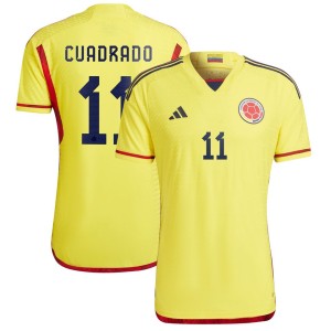 Juan Cuadrado Colombia National Team adidas 2022/23 Home Authentic Player Jersey - Yellow