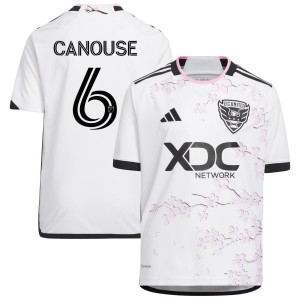 Russell Canouse D.C. United adidas Youth 2023 The Cherry Blossom Kit Replica Jersey - White