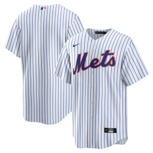 Men's New York Mets White Home Blank Replica Jersey