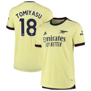Takehiro Tomiyasu Arsenal adidas 2021 Away Authentic Jersey - Pearl Citrine