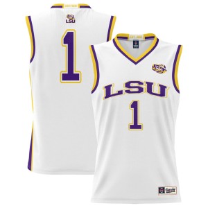 #1 LSU Tigers ProSphere Basketball Jersey - White