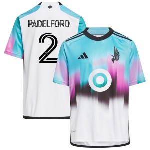 Devin Padelford Minnesota United FC adidas Youth 2023 The Northern Lights Kit Replica Jersey - White