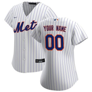 New York Mets Nike Women's Home Replica Custom Jersey - White