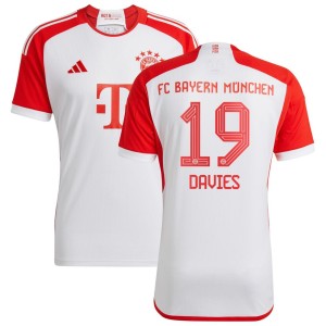 Alphonso Davies Bayern Munich adidas 2023/24 Home Replica Jersey - White