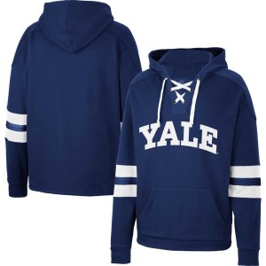 Yale Bulldogs Colosseum Lace-Up 4.0 Pullover Hoodie - Navy