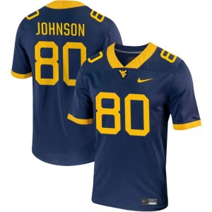 TJ Johnson West Virginia Mountaineers Nike NIL Replica Football Jersey - Navy