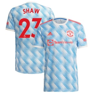 Luke Shaw Manchester United adidas 2021/22 Away Replica Jersey - White