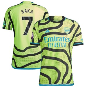 Bukayo Saka Arsenal adidas 2023/24 Away Authentic Player Jersey - Yellow