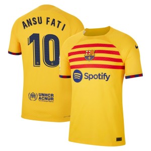Ansu Fati Ansu Fati Barcelona Nike 2022/23 Fourth Vapor Match Authentic Jersey - Yellow