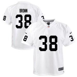 Brittain Brown Las Vegas Raiders Nike Youth Team Game Jersey - White