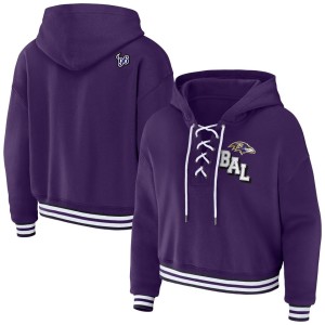 Baltimore Ravens WEAR by Erin Andrews Women's Lace-Up Pullover Hoodie - Purple