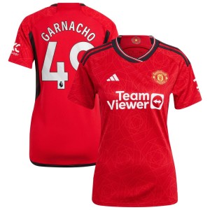 Alejandro Garnacho Manchester United adidas Women's 2023/24 Home Replica Player Jersey - Red