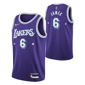 Men's Los Angeles Lakers LeBron James City Edition Jersey - Purple