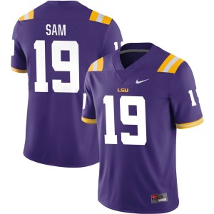 Andre' Sam LSU Tigers Nike NIL Replica Football Jersey - Purple