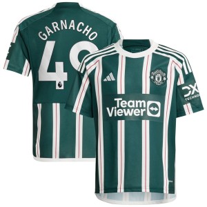 Alejandro Garnacho Manchester United adidas Youth 2023/24 Away Replica Player Jersey - Green