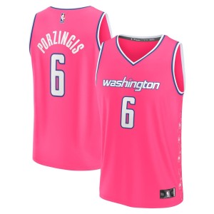 Kristaps Porzingis Washington Wizards Fanatics Branded 2022/23 Fastbreak Jersey - City Edition - Pink