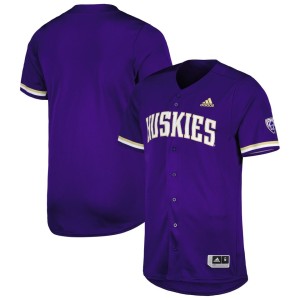 #21 Washington Huskies adidas Button-Up Baseball Jersey - Purple