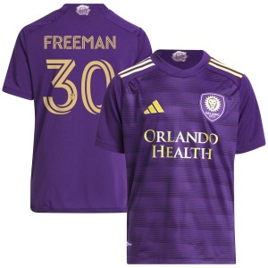 Alex Freeman Orlando City SC adidas Youth 2023 The Wall Kit Replica Jersey - Purple
