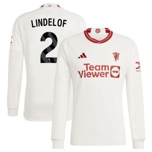 Victor Lindelof  Manchester United adidas 2023/24 Third Replica Long Sleeve Jersey - White