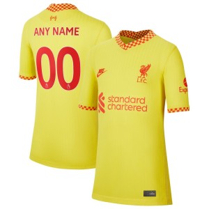 Liverpool Nike Youth 2021/22 Third Breathe Stadium Custom Jersey - Yellow