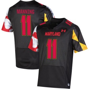 Ryan Manning Maryland Terrapins Under Armour NIL Replica Football Jersey - Black
