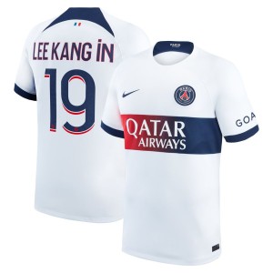 Lee Kang In Paris Saint-Germain Nike 2023/24 Away Stadium Replica Player Jersey - White