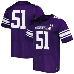 #51 Northwestern Wildcats Under Armour Team Wordmark Replica Football Jersey - Purple