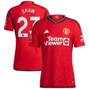 Luke Shaw Manchester United adidas 2023/24 Home Authentic Player Jersey - Red