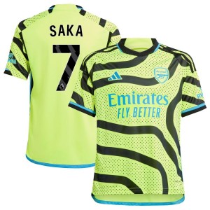 Bukayo Saka  Arsenal adidas Youth 2023/24 Away Replica Jersey - Yellow