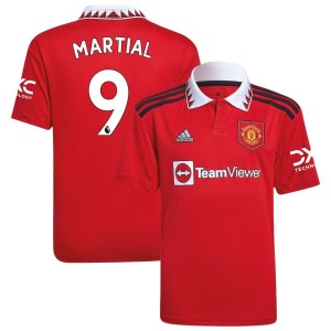 Anthony Martial Manchester United adidas Youth 2022/23 Home Replica Jersey - Red