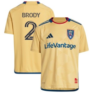 Andrew Brody Real Salt Lake adidas Youth 2023 The Beehive State Kit Replica Jersey - Gold