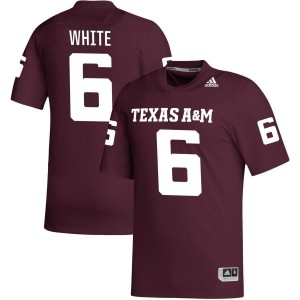 Enai White Texas A&M Aggies adidas NIL Replica Football Jersey - Maroon