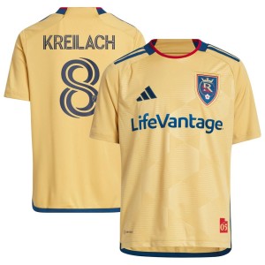 Damir Kreilach Real Salt Lake adidas Youth 2023 The Beehive State Kit Replica Player Jersey - Gold