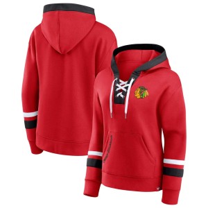 Chicago Blackhawks Fanatics Branded Women's Bombastic Exclusive Lace-Up Pullover Hoodie - Red