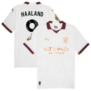 Erling Haaland  Manchester City Puma 2023/24 Away Authentic Jersey - White