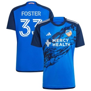 Isaiah Foster FC Cincinnati adidas 2023 River Kit Replica Jersey - Blue