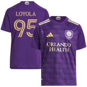Favian Loyola Orlando City SC adidas Youth 2023 The Wall Kit Replica Jersey - Purple