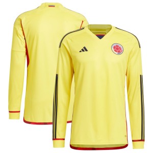 Colombia National Team adidas 2022/23 Home Replica Long Sleeve Blank Jersey - Yellow
