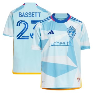Cole Bassett Colorado Rapids adidas Youth 2023 New Day Kit Replica Jersey - Light Blue