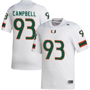 Anthony Campbell Miami Hurricanes adidas NIL Replica Football Jersey - White
