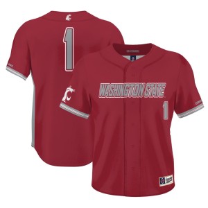 #1 Washington State Cougars ProSphere Baseball Jersey - Crimson