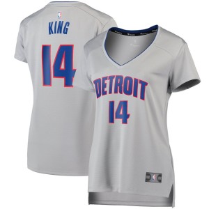 Women's Fanatics Branded Louis King Silver Detroit Pistons Fast Break Replica Jersey - Statement Edition