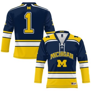 #1 Michigan Wolverines ProSphere Youth Hockey Jersey - Navy