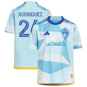 Abraham Rodriguez Colorado Rapids adidas Youth 2023 New Day Kit Replica Jersey - Light Blue
