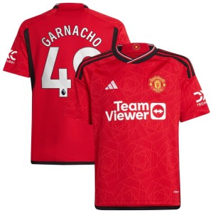 Alejandro Garnacho Manchester United adidas Youth 2023/24 Home Replica Player Jersey - Red