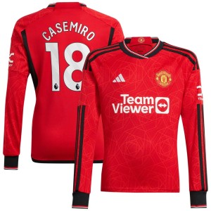 Casemiro Manchester United adidas 2023/24 Home Replica Long Sleeve Player Jersey - Red
