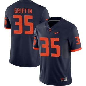 Grayson Griffin Illinois Fighting Illini Nike NIL Replica Football Jersey - Navy