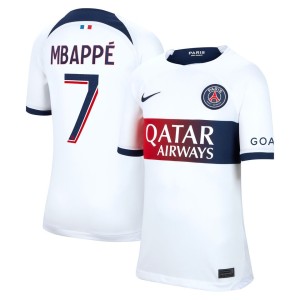 Kylian Mbappe Paris Saint-Germain Nike Youth 2023/24 Away Stadium Replica Player Jersey - White