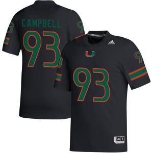 Anthony Campbell Miami Hurricanes adidas NIL Replica Football Jersey - Black