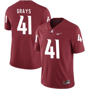 Bryce Grays Washington State Cougars Nike NIL Replica Football Jersey - Crimson
